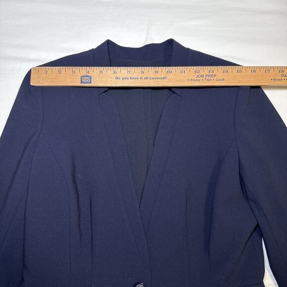 Antonio Melani Womens 8 Navy Blue 1 Button Layered Business Career Blazer EUC - Picture 3 of 15